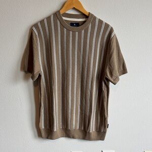 Ben Sherman Tan and White Striped Sweater